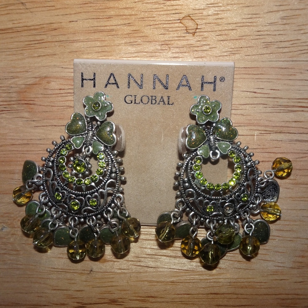 Hannah Global Chandelier Dangle Clip Earrings